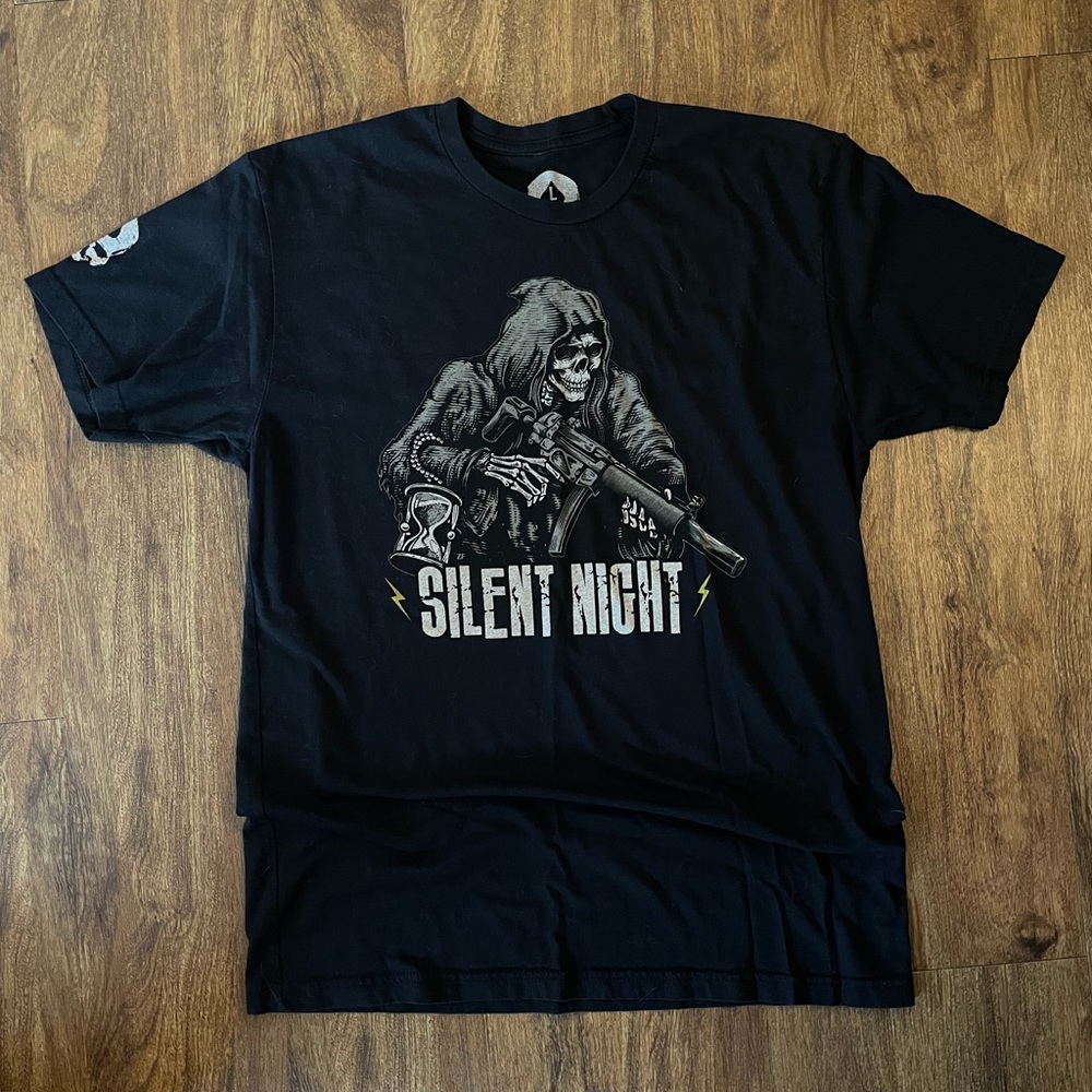 Zero Foxtrot Silent Night mens large t-shirt
